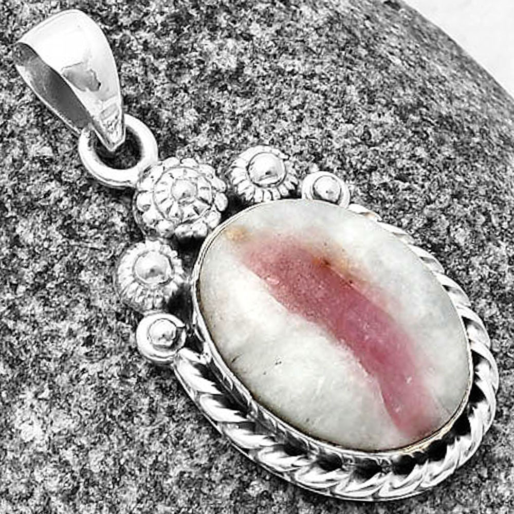 Natural Pink Tourmaline in Quartz Pendant P-1616 SDP140630