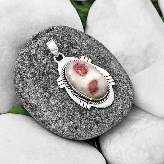 Natural Pink Tourmaline in Quartz Pendant P-1463 SDP140655