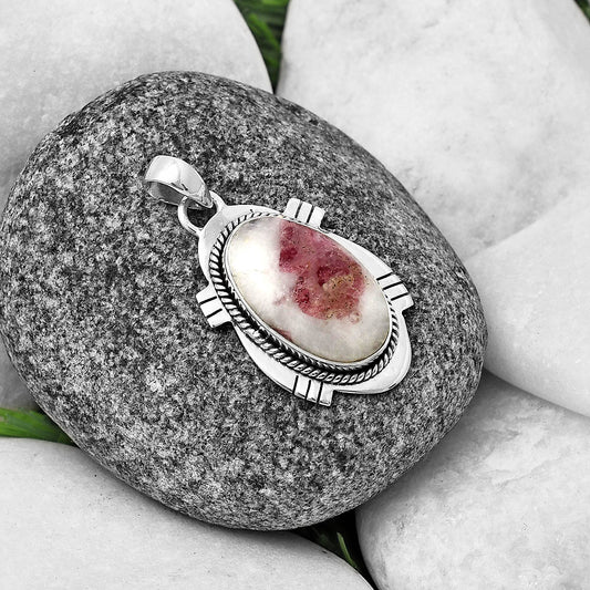 Natural Pink Tourmaline in Quartz Pendant P-1463 SDP140667