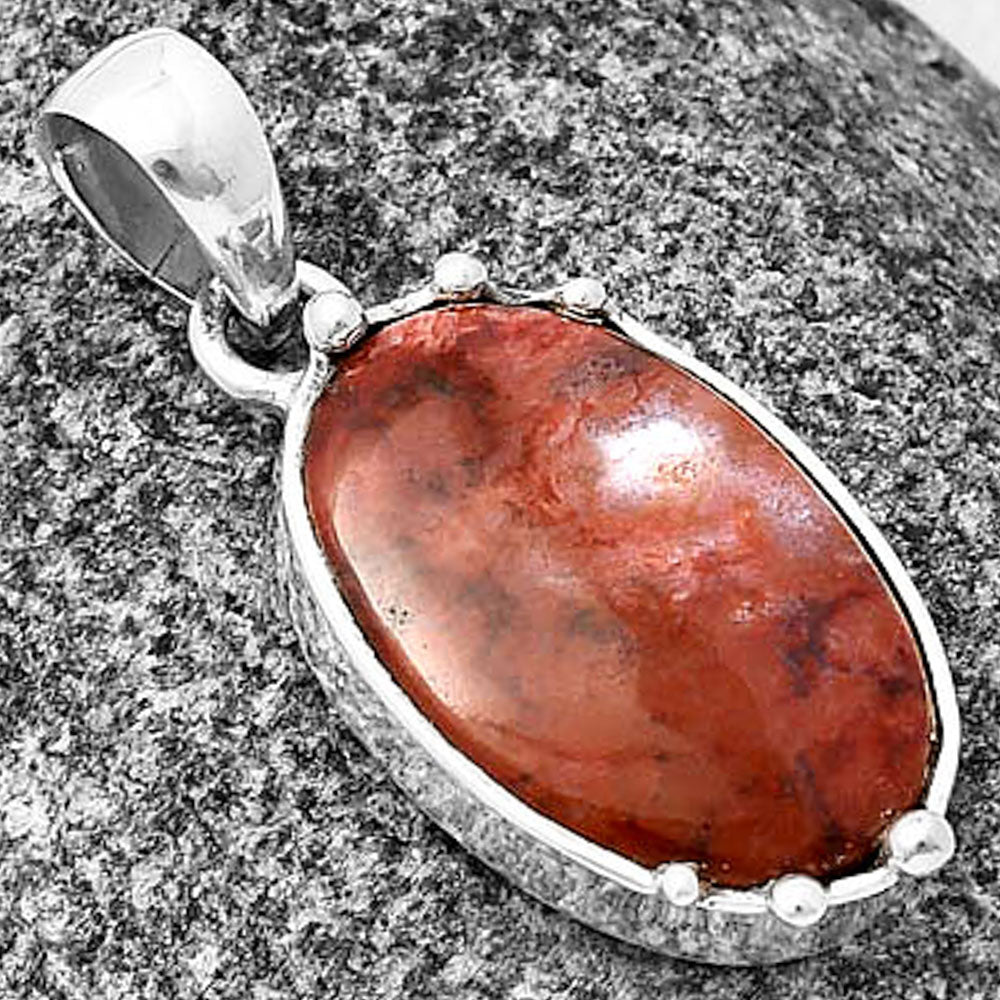 Natural Red Moss Agate Pendant P-1349 SDP140715