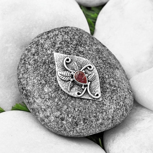 Natural Pink Tourmaline Rough Pendant P-1518 SDP140723