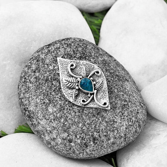 Neon Blue Apatite Rough - Madagascar Pendant P-1518 SDP140724