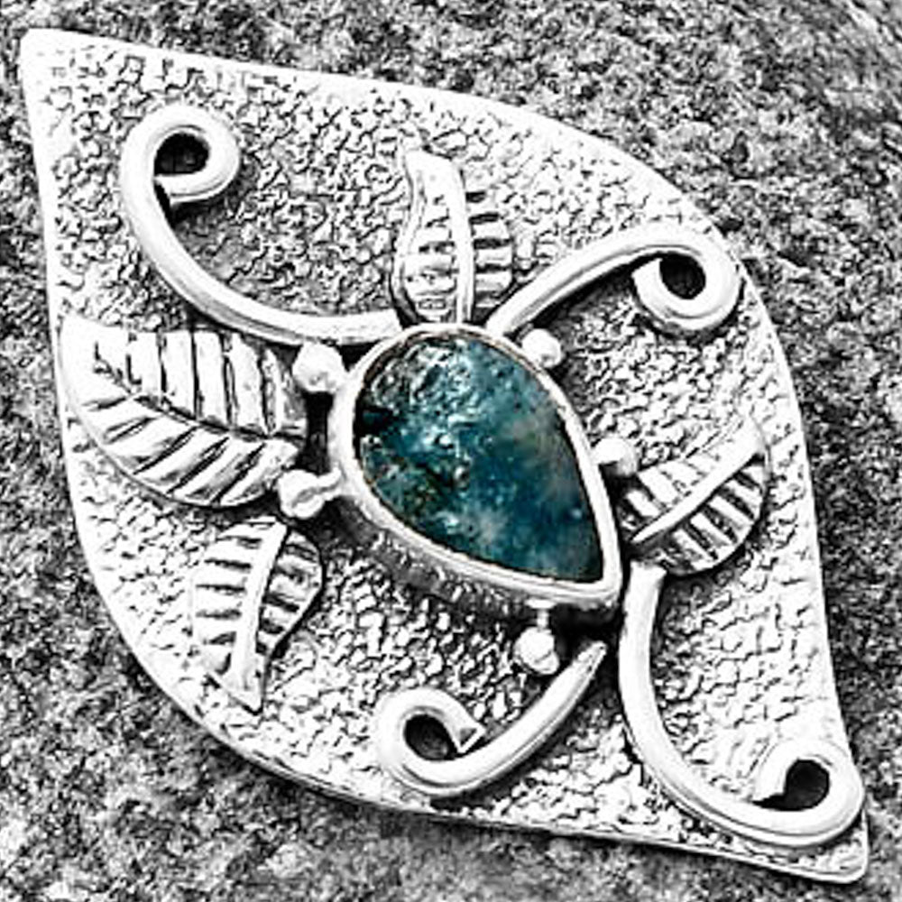 Neon Blue Apatite Rough - Madagascar Pendant P-1518 SDP140734