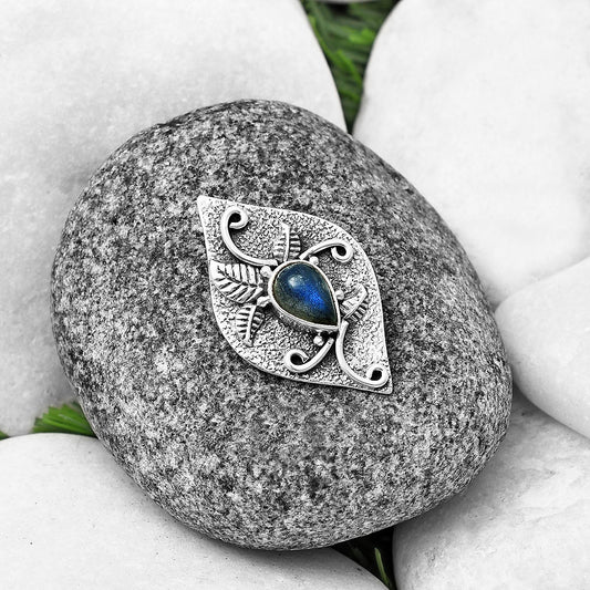 Natural Blue Labradorite - Madagascar Pendant P-1518 SDP140751