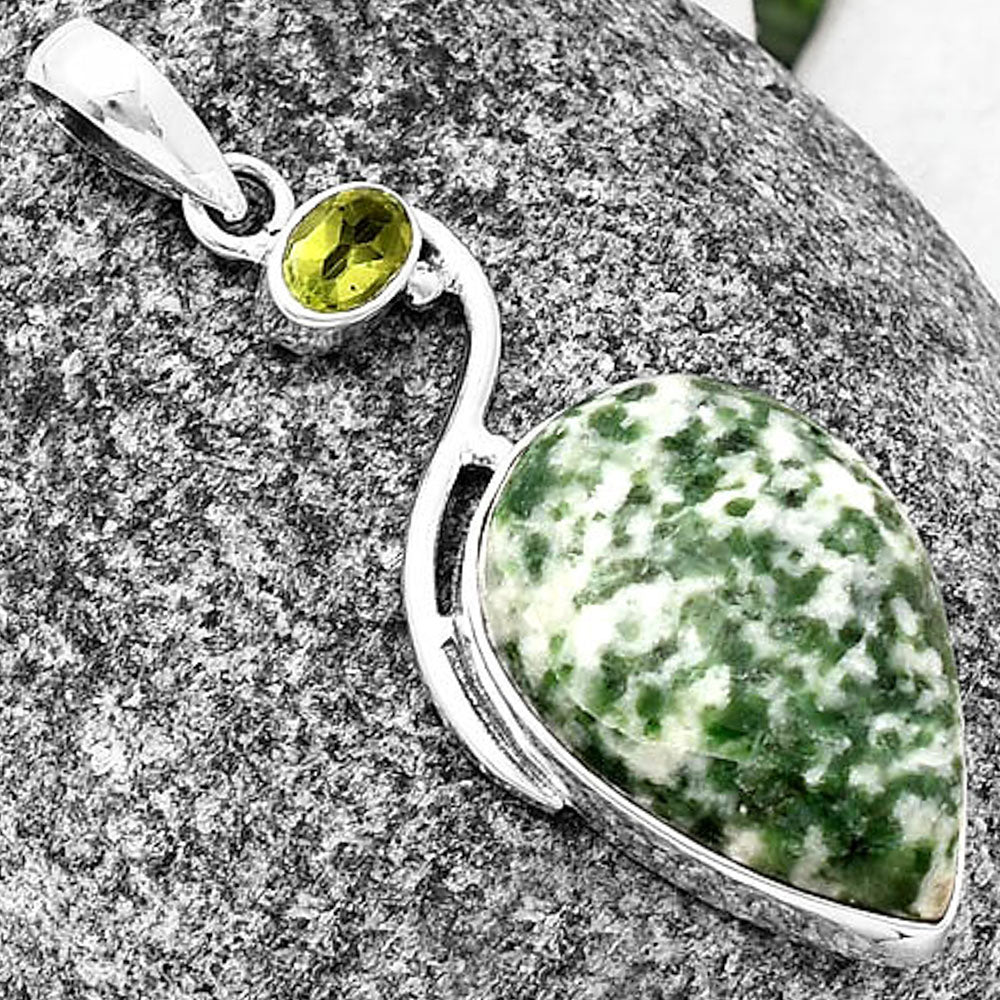 Natural Dioptase & Peridot Pendant P-1026 SDP140919