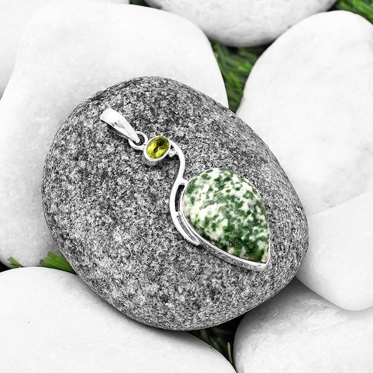 Natural Dioptase & Peridot Pendant P-1026 SDP140919