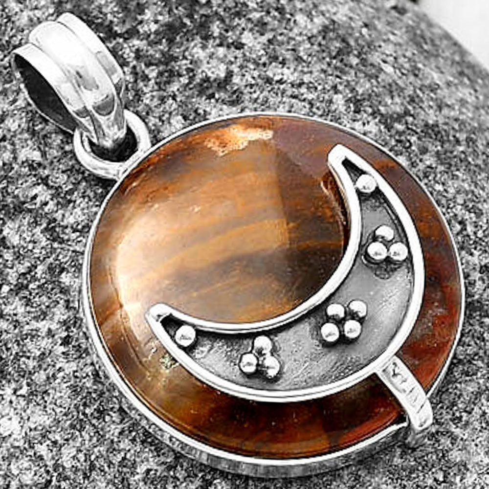 Crescent Moon - Petrified Wood Pendant P-1719 SDP140956