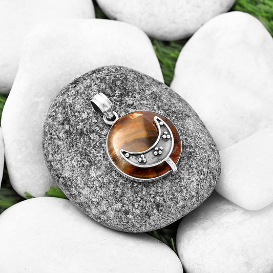 Crescent Moon - Petrified Wood Pendant P-1719 SDP140956