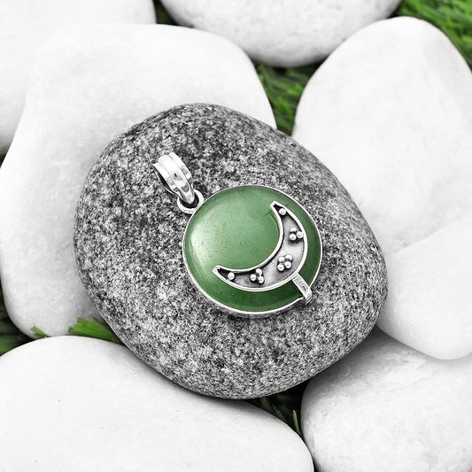 Crescent Moon - Green Aventurine Pendant P-1719 SDP140962