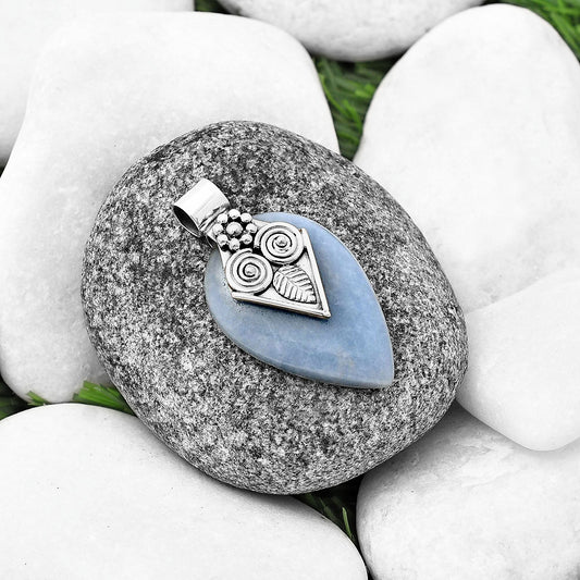 Natural Owl - Angelite Pendant P-1649 SDP140999