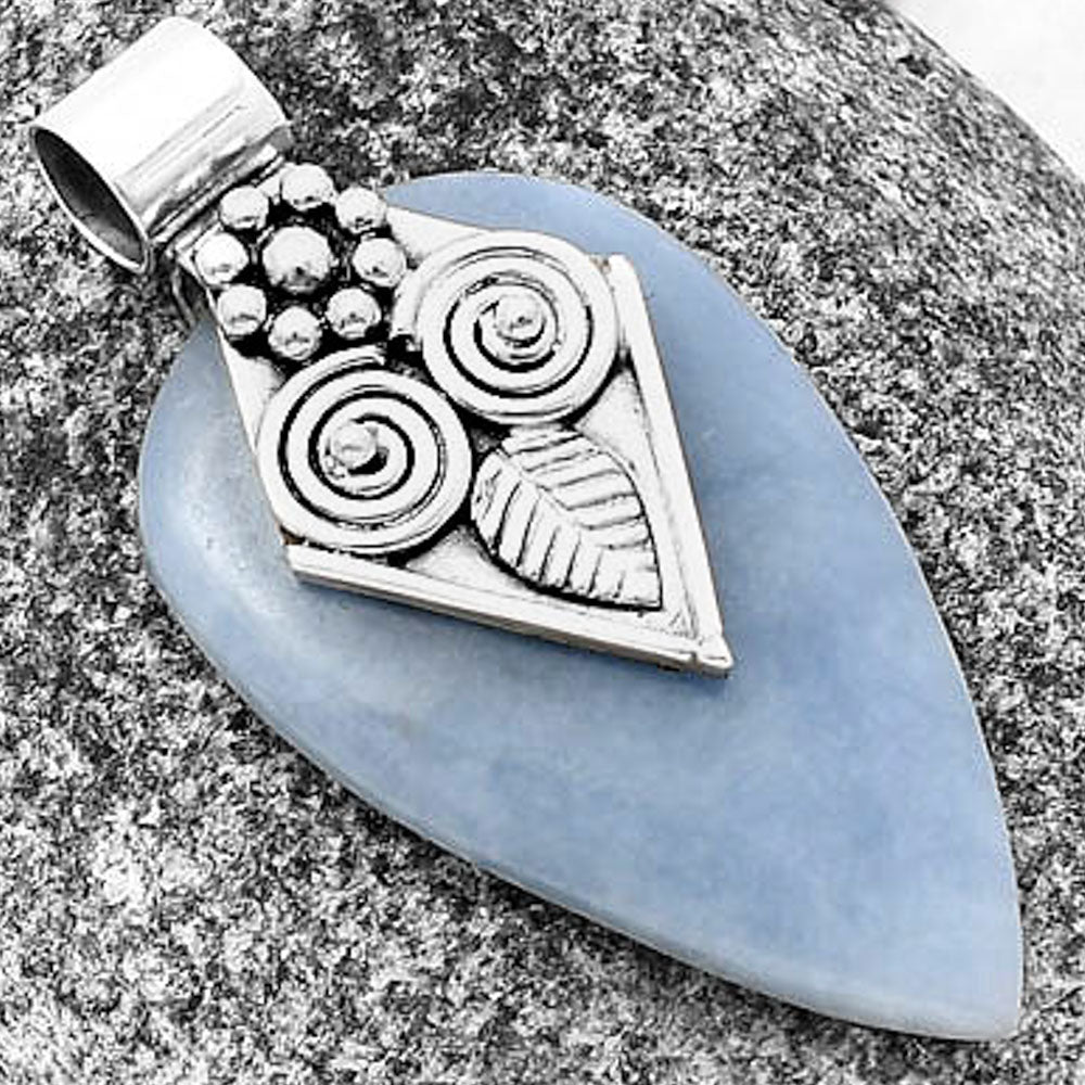 Natural Owl - Angelite Pendant P-1649 SDP141017