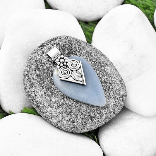 Natural Owl - Angelite Pendant P-1649 SDP141023