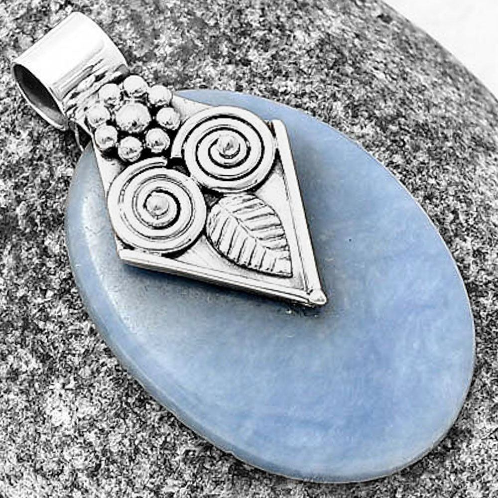 Natural Owl - Angelite Pendant P-1649 SDP141024