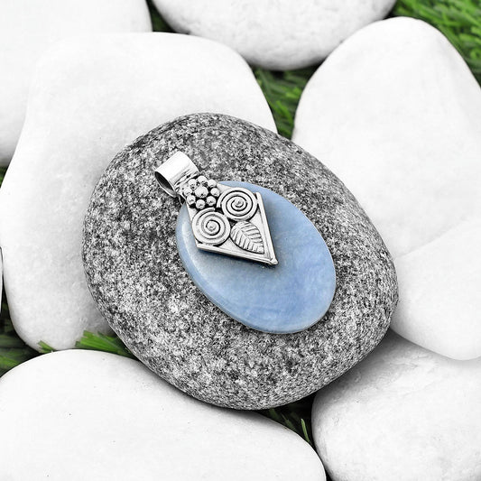 Natural Owl - Angelite Pendant P-1649 SDP141024