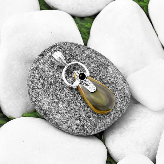 Imperial Jasper - Mexico & Black Onyx Pendant P-1723 SDP141187