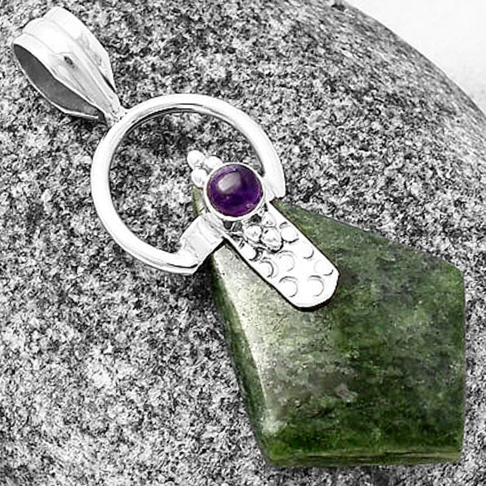 Natural Serpentine & Black Onyx Pendant P-1723 SDP141206