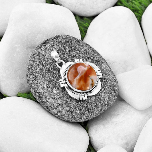 Natural Oregon Red Moss Agate Pendant P-1463 SDP141245