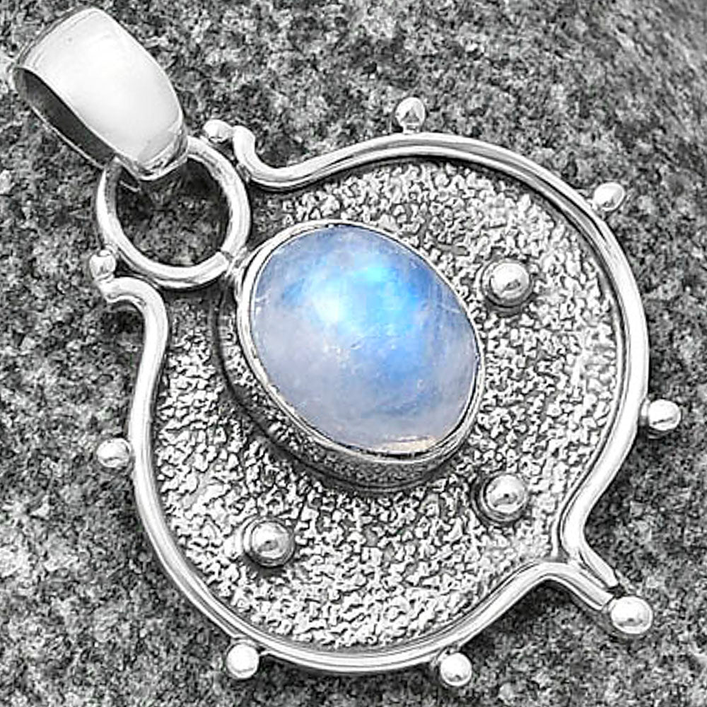 Natural Rainbow Moonstone - India Pendant P-1403 SDP141346