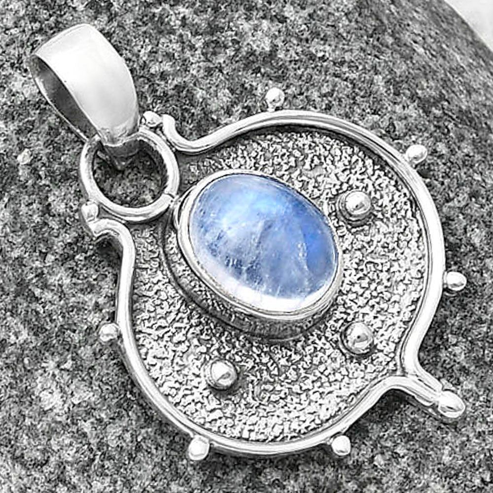 Natural Rainbow Moonstone - India Pendant P-1403 SDP141348