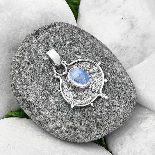 Natural Rainbow Moonstone - India Pendant P-1403 SDP141348