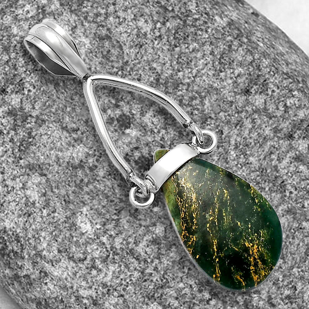 Natural Green Fuchsite Pendant P-1726 SDP141432