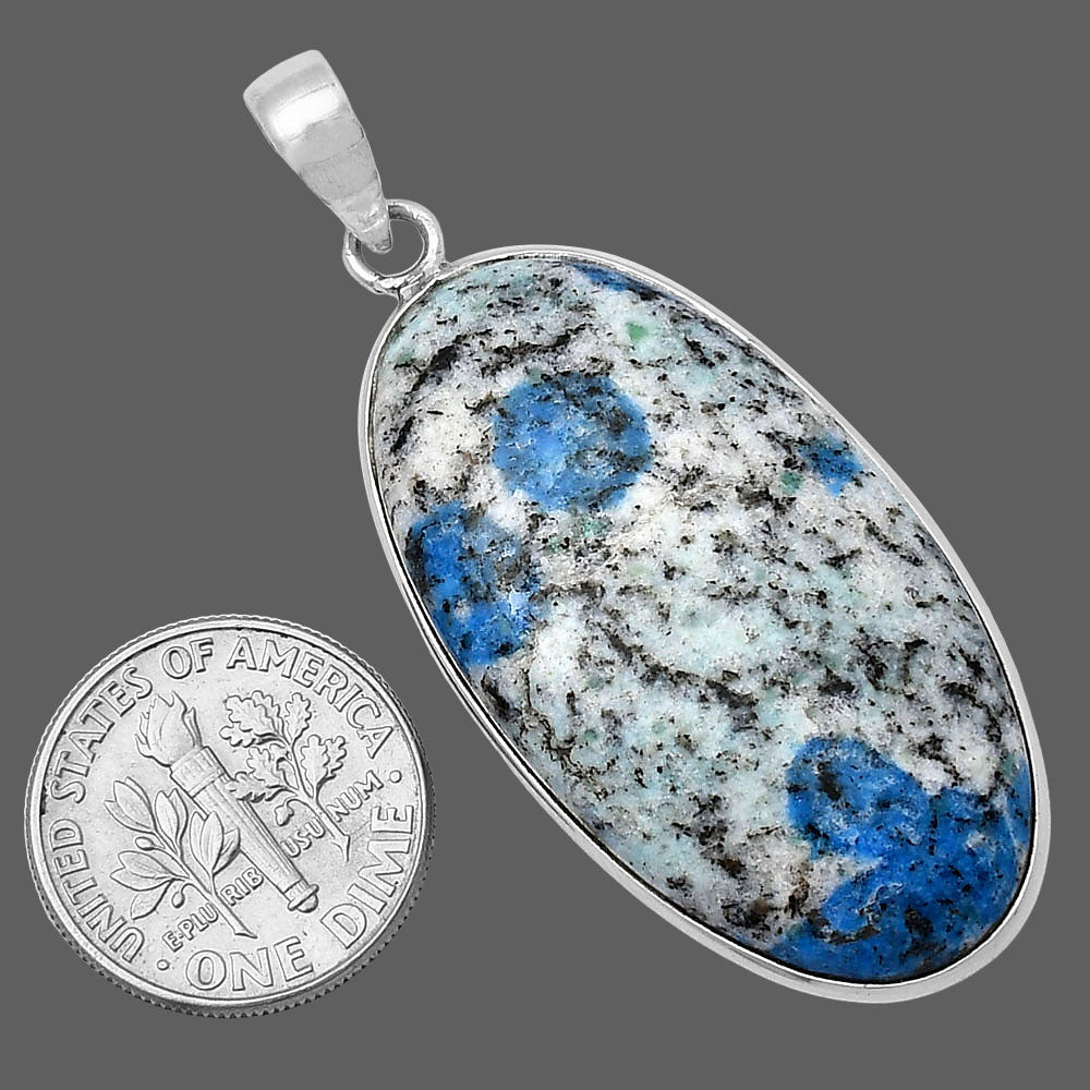 Natural K2 Blue - Azurite In Quartz Pendant P-1001 SDP141782