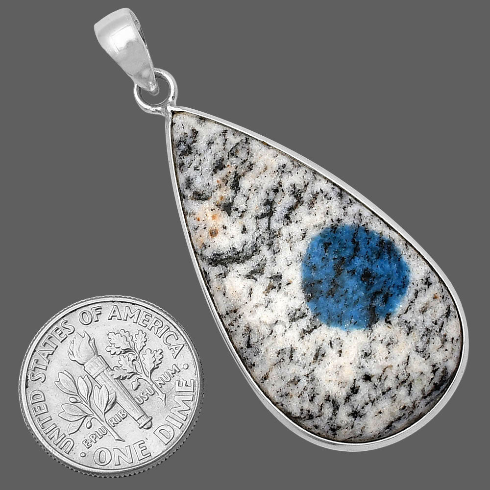 Natural K2 Blue - Azurite In Quartz Pendant P-1001 SDP141788