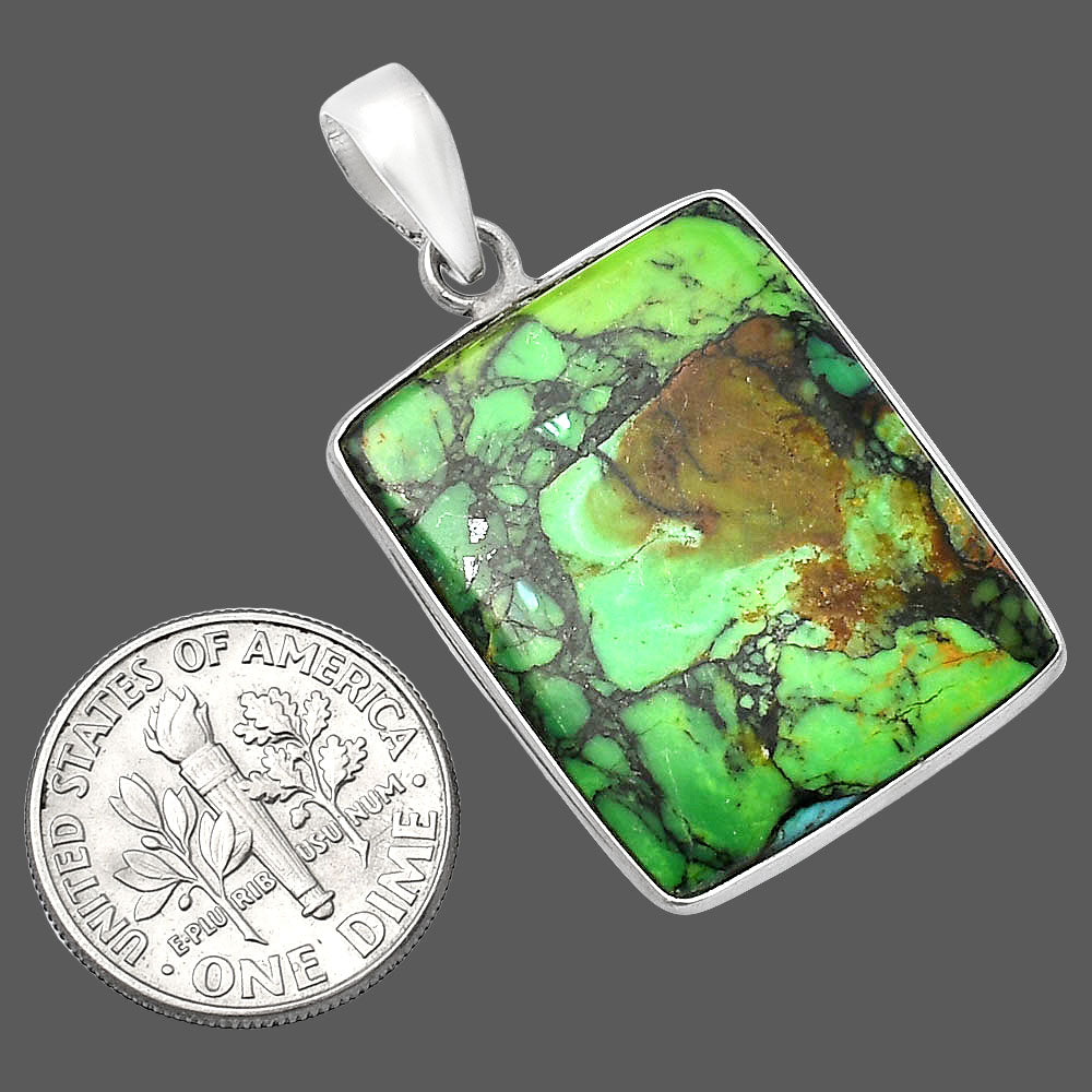 Natural Green Matrix Turquoise Pendant P-1001 SDP142632