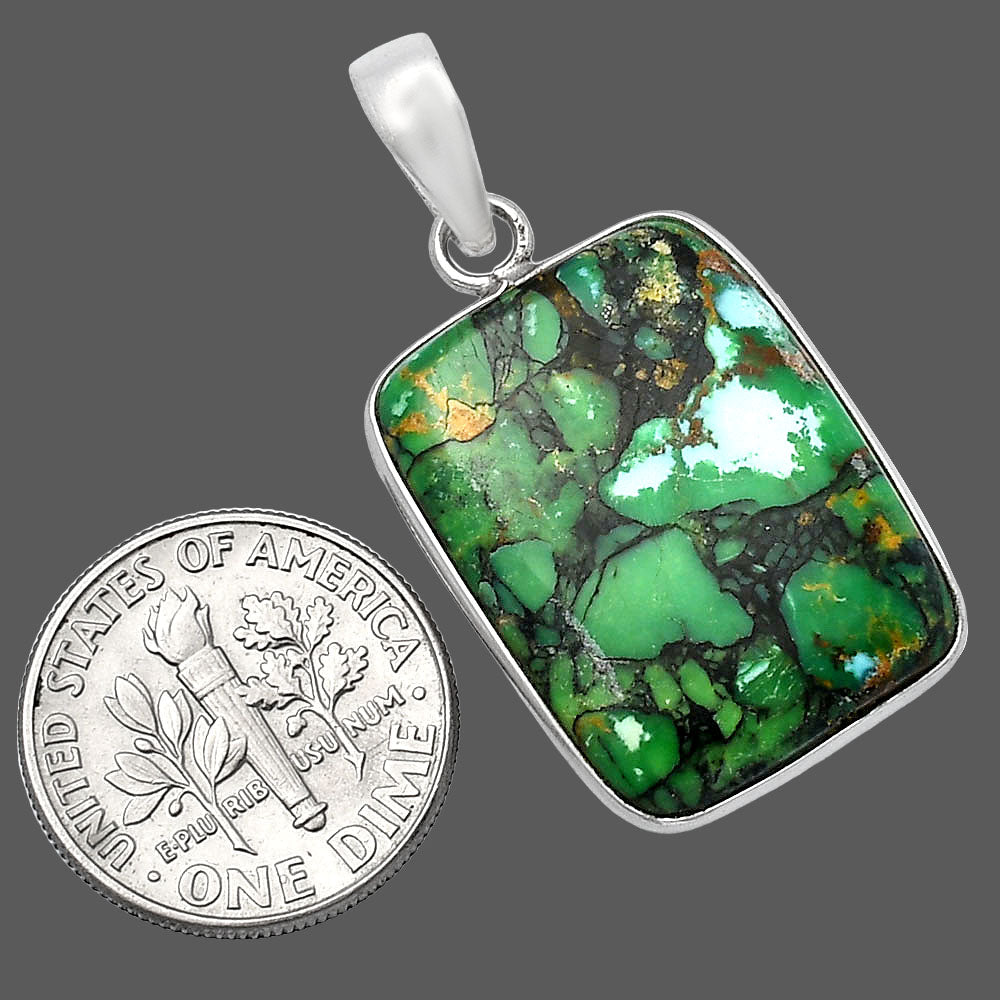 Natural Green Matrix Turquoise Pendant P-1001 SDP142650