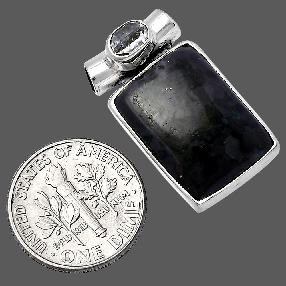 Indigo Gabbro & Herkimer Diamond Pendant P-1300 SDP142760