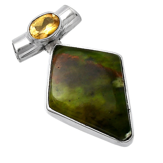 Natural Chrome Chalcedony & Citrine Pendant P-1300 SDP142762