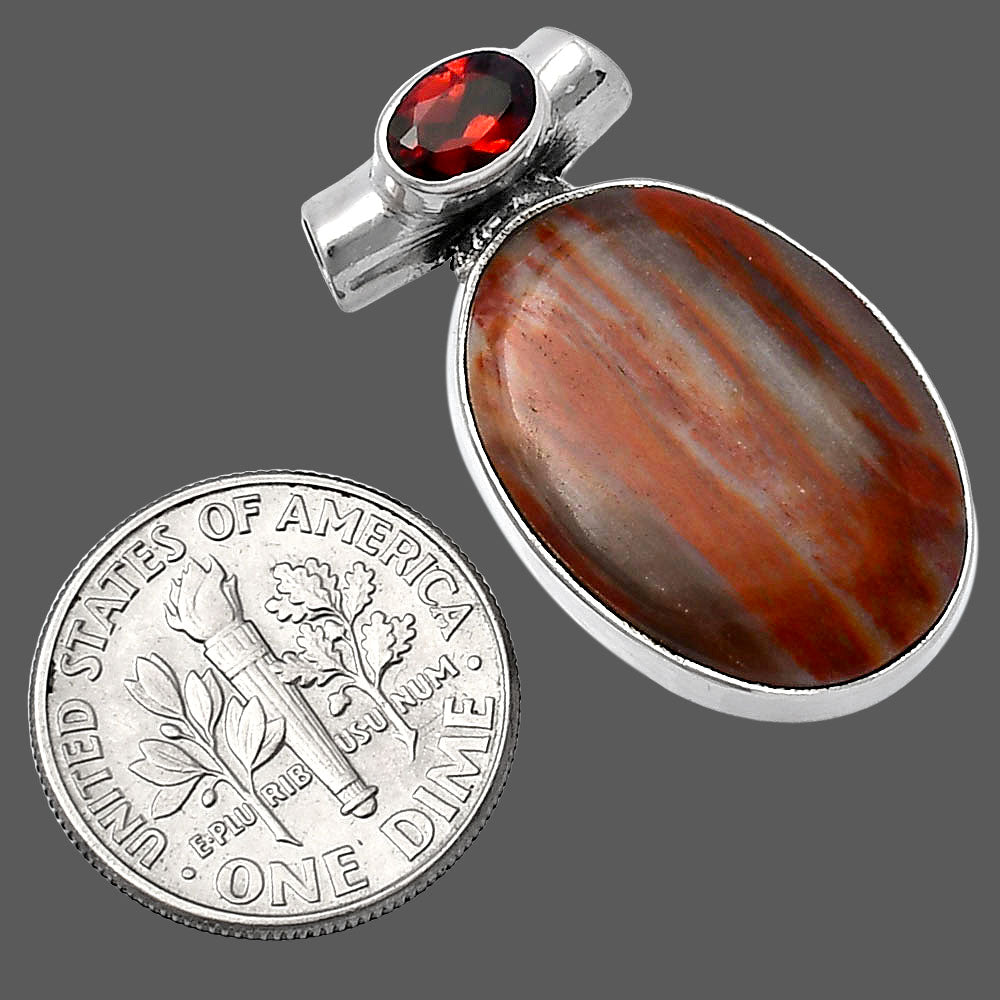 Natural Mookaite & Garnet Pendant P-1300 SDP142768