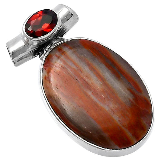 Natural Mookaite & Garnet Pendant P-1300 SDP142768