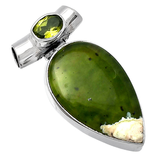Natural Chrome Chalcedony & Peridot Pendant P-1300 SDP142772