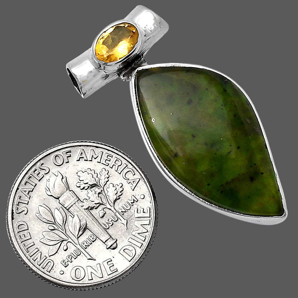Natural Chrome Chalcedony & Citrine Pendant P-1300 SDP142783