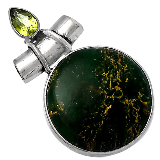 Heart Green Fuchsite & Peridot Pendant P-1159 SDP142807