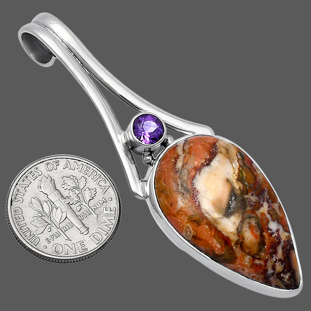 Rosetta Picture Jasper & Amethyst Pendant P-1006 SDP142948