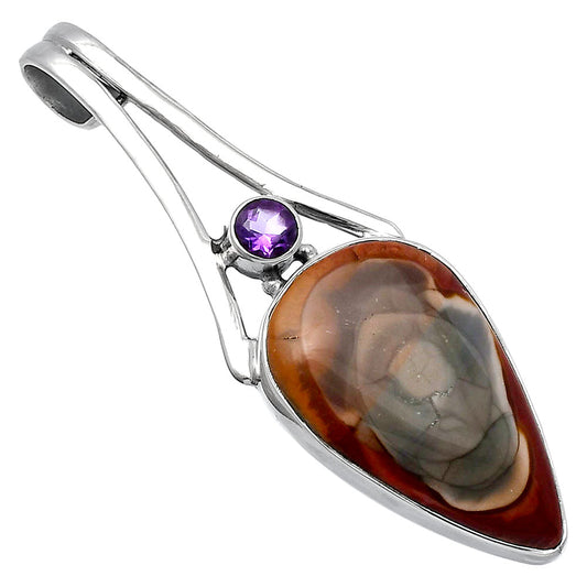 Imperial Jasper - Mexico & Amethyst Pendant P-1006 SDP142968