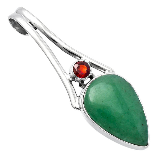 Natural Green Aventurine & Garnet Pendant P-1006 SDP142979