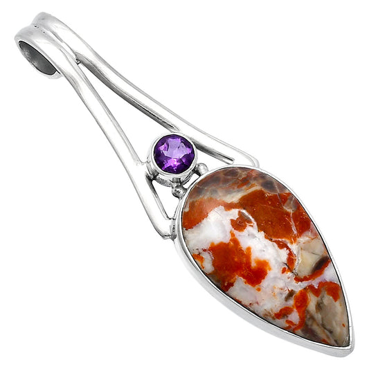 Rosetta Picture Jasper & Amethyst Pendant P-1006 SDP142989