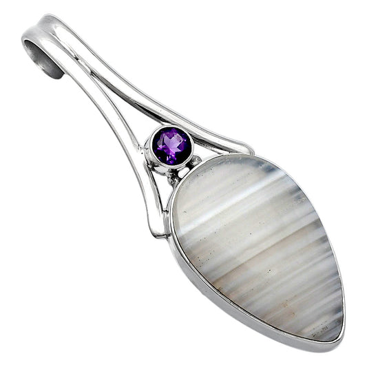 Natural Banded Onyx & Amethyst Pendant P-1006 SDP142996