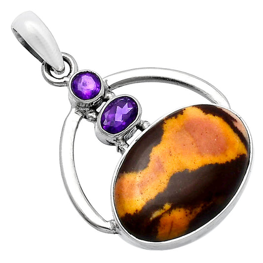Natural Outback Jasper & Amethyst Pendant P-1129 SDP143105