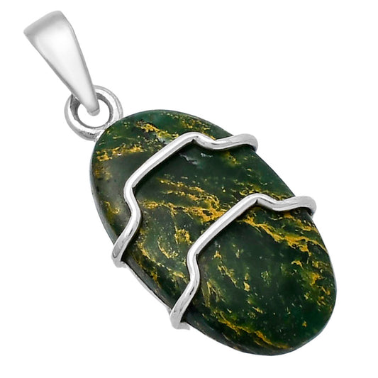 Natural Green Fuchsite Pendant P-1638 SDP143312