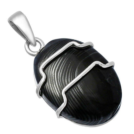 Crown Of Silver Psilomelane - Black Malachite Pendant P-1638 SDP143327