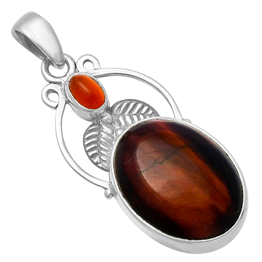 Natural Red Tiger Eye & Carnelian Pendant P-1434 SDP143355