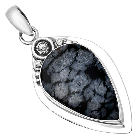 Natural Snow Flake Obsidian Pendant P-1350 SDP143798