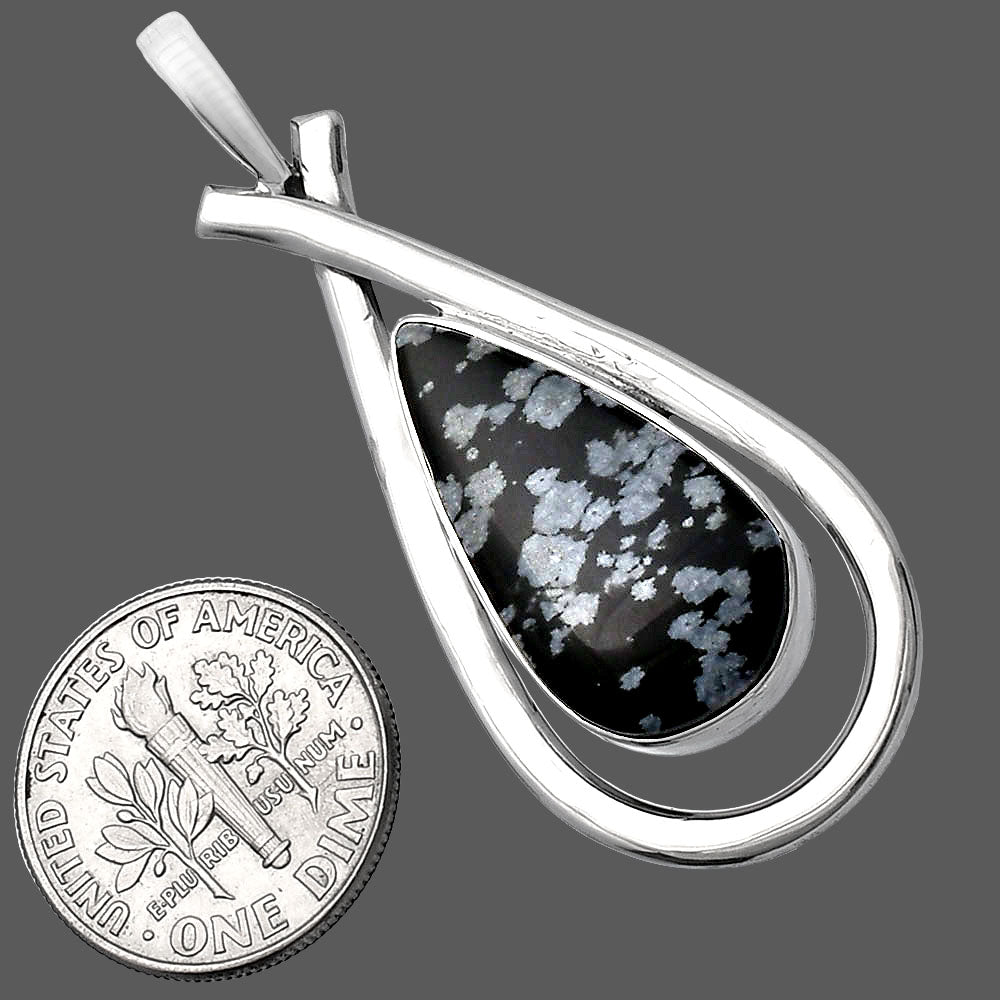 Natural Snow Flake Obsidian Pendant P-1314 SDP144014