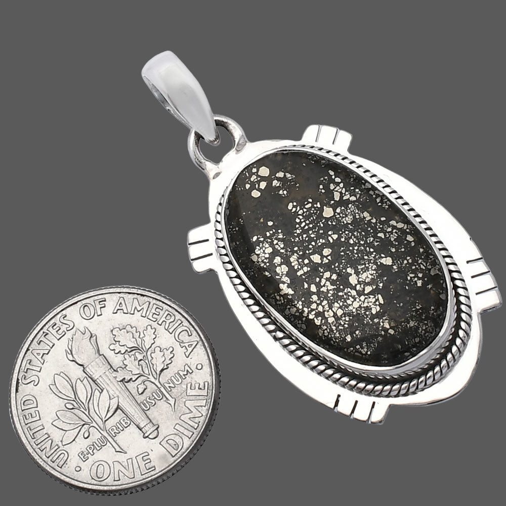 Natural Nipomo Marcasite Agate Pendant P-1463 SDP144059