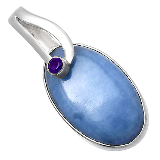 Natural Angelite & Amethyst Pendant P-1251 SDP144095