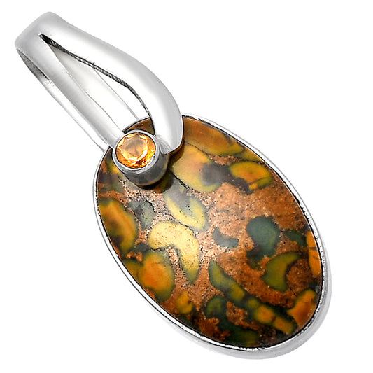Natural Bamboo Jasper & Citrine Pendant P-1251 SDP144104